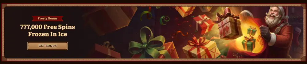 Promotion de vacances Frosty Bonus Wild Robin offrant 777 000 tours gratuits